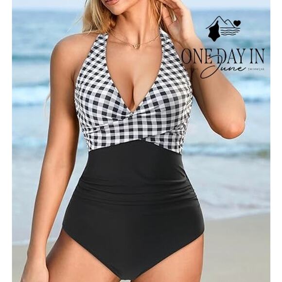 Suuksess Halter Cross Front One Piece Swimsuit Size M - Picture 1 of 6